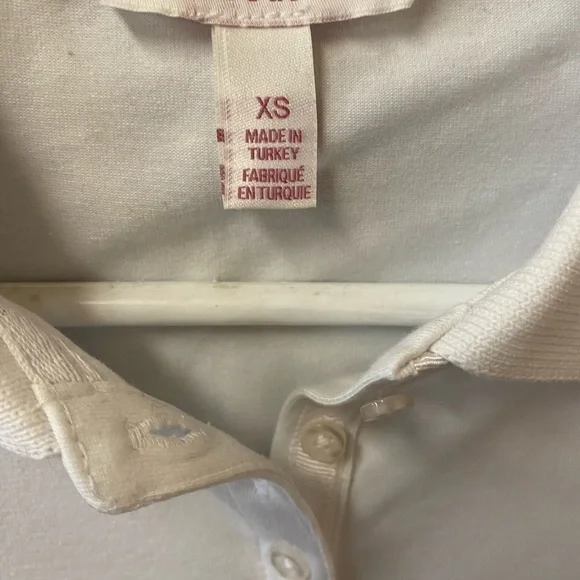 Long Tall Sally Collard Top 3/4 Sleeve Front Buttons Turkish Cotton White W XS - Picture 7 of 7